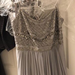 Prom/ evening dress gray with beading